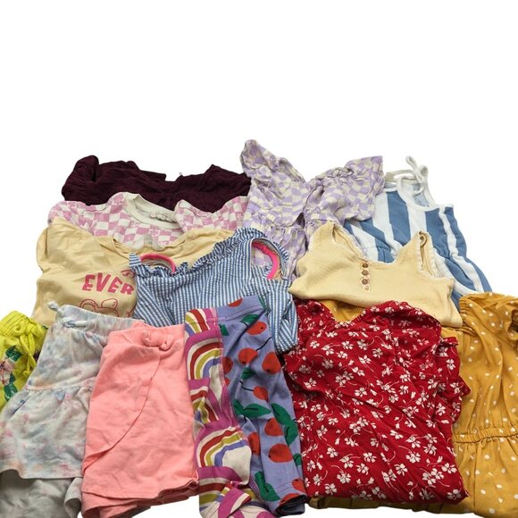 Girls Size 6-6X-7 Spring Summer Clothing BUNDLE Dresses Tops Shorts Mixed Brand - Picture 1 of 13